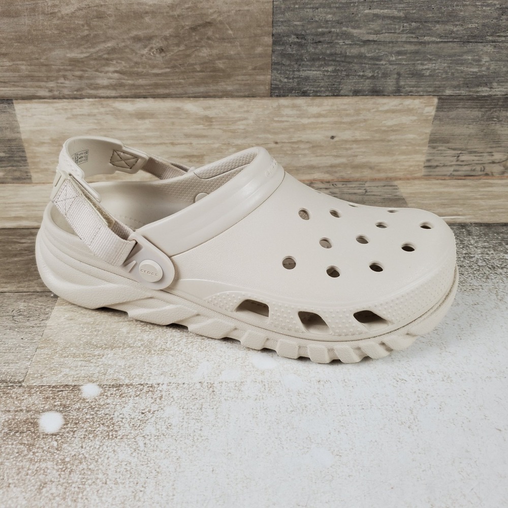Crocs Duet Max II Mens Clog Sz 8 M Off White Adjustable Webbing Strap Rubber